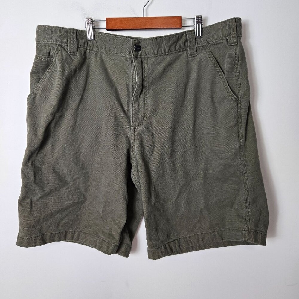 Carhartt Men's Size 40 Rugged Flex Relaxed Fit Canvas Work Short Burnt Olive